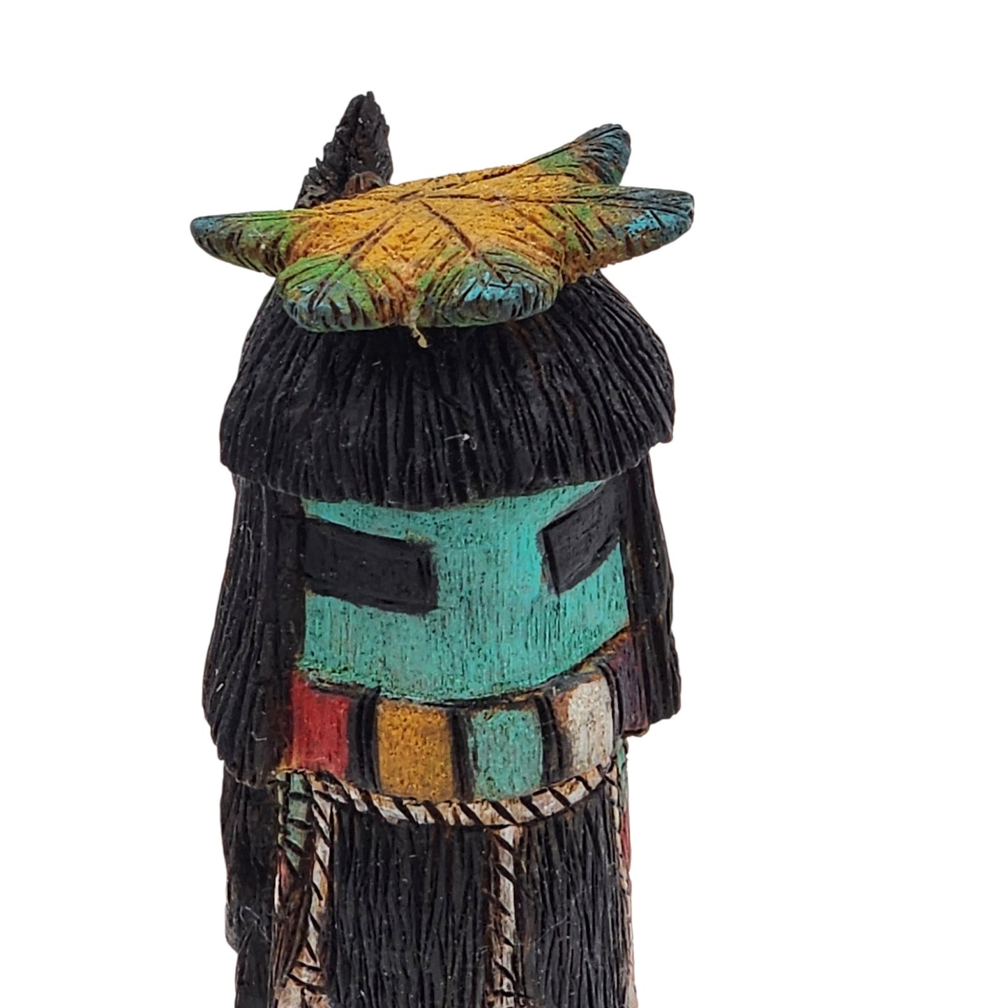 Kachina Long Hair Katsina Signed M. Huma Tewa Hopi First Mesa Native American 8"