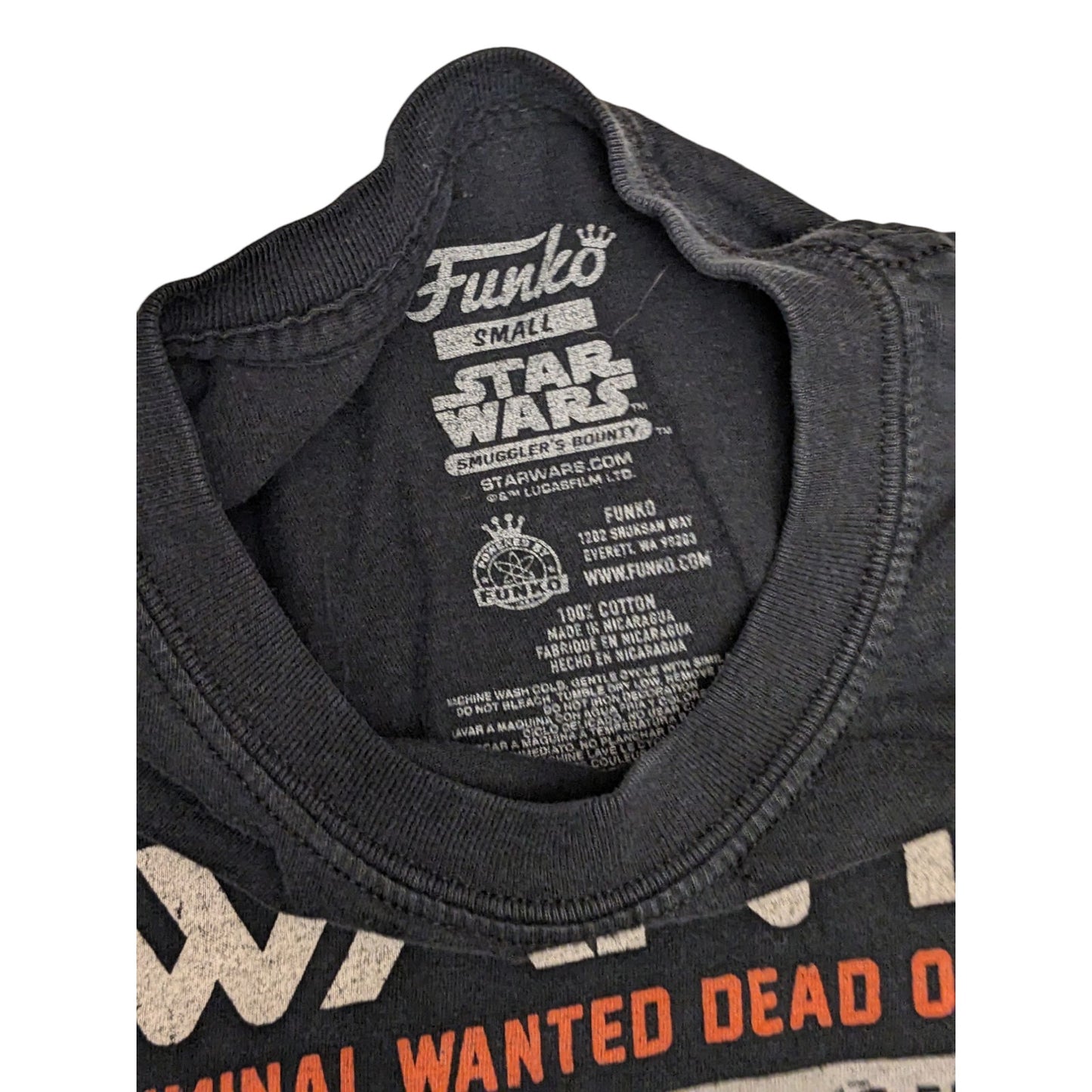 Funko Star Wars Han Solo Wanted Graphic Tee Men Small Women M Smuggler Shirt