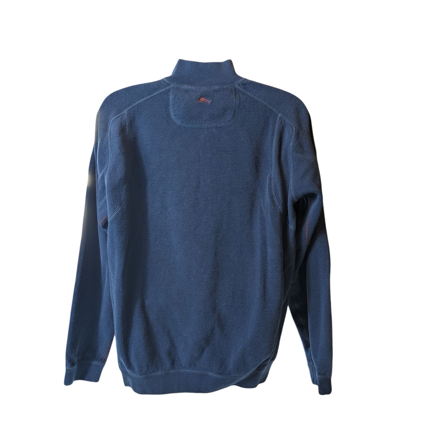 Tommy Bahama Pullover Sweatshirt Mens Large Zip Navy Blue Fleece Preppy Warm