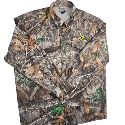 Shield Series Men 2XL Camo Hunting Shirt Long Sleeve Button Up Realtree Edge Top