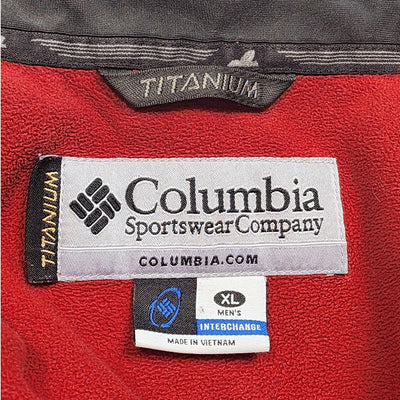 Columbia Titanium Fleece Jacket Mens XL Red Brown Full Zip Interchange Gorpcore