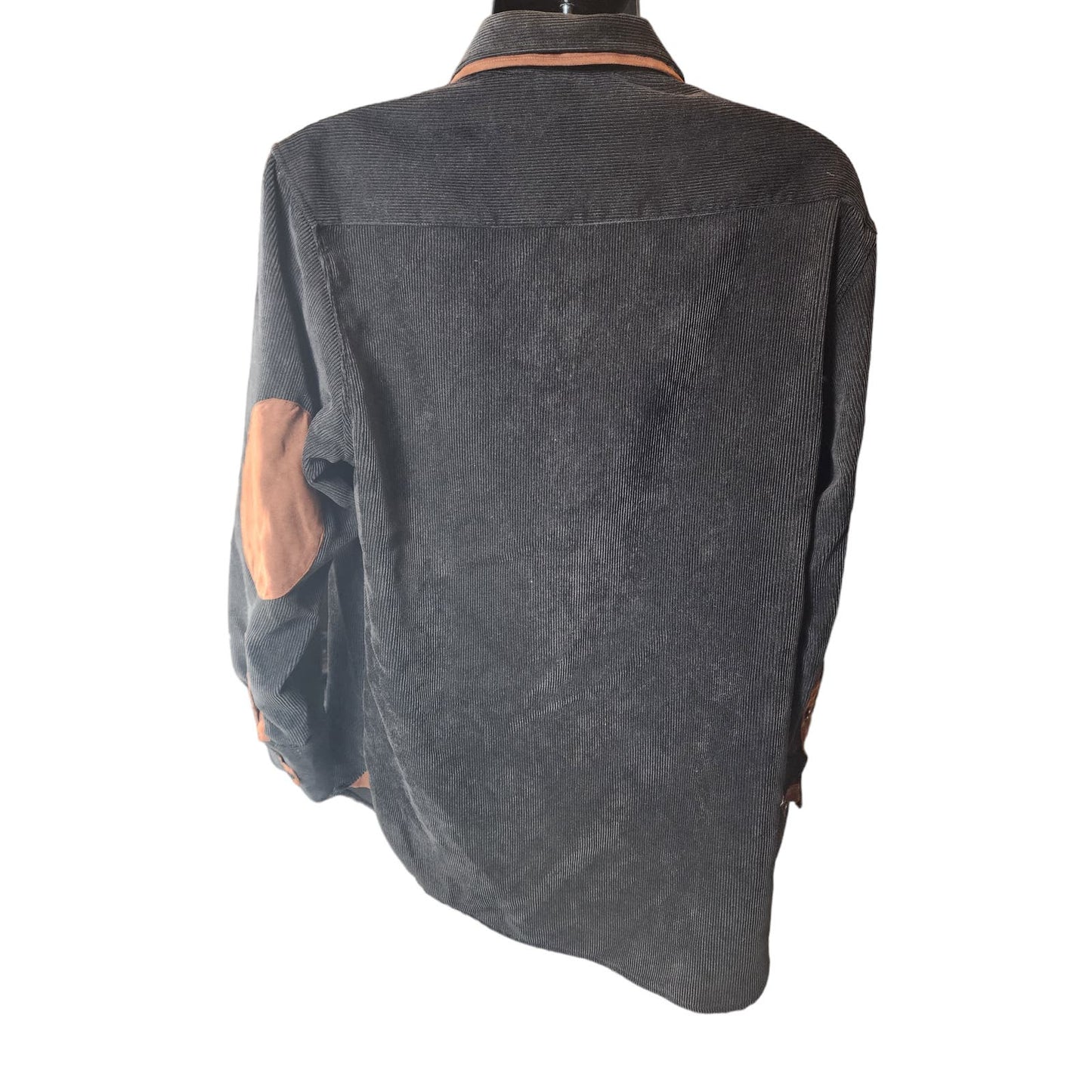 Stacy Adams Corduroy Button Up Shirt Men Medium Fashion Suede Pocket Long Sleeve