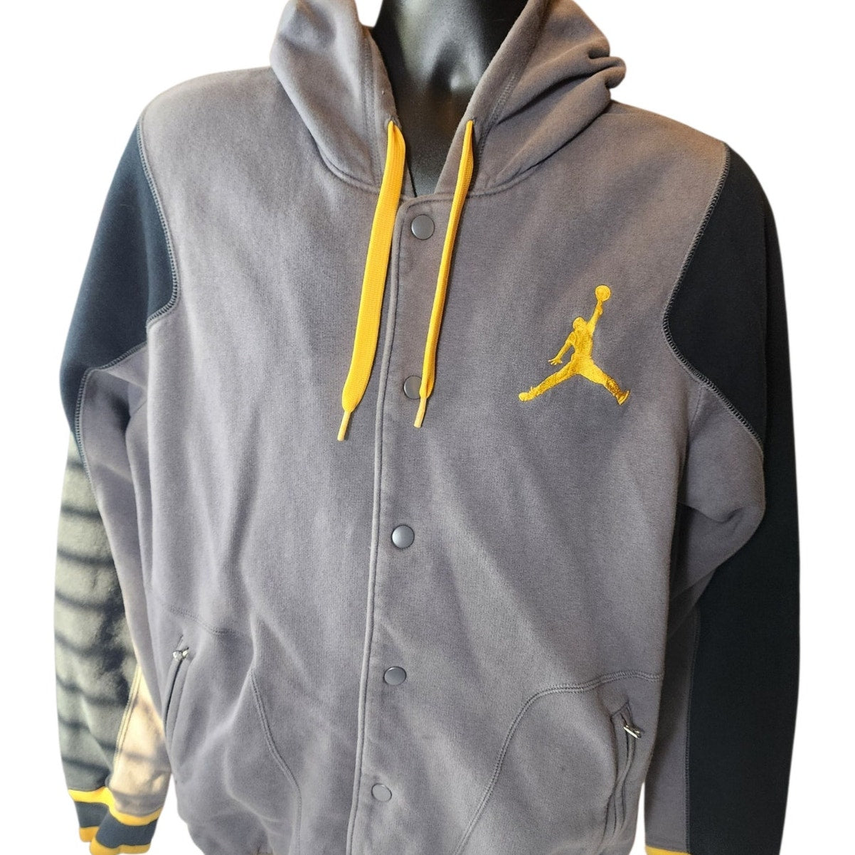 Nike Jordan Hoodie Mens Large Fleece Jacket Button Sweatshirt Jumpman Streetwear
