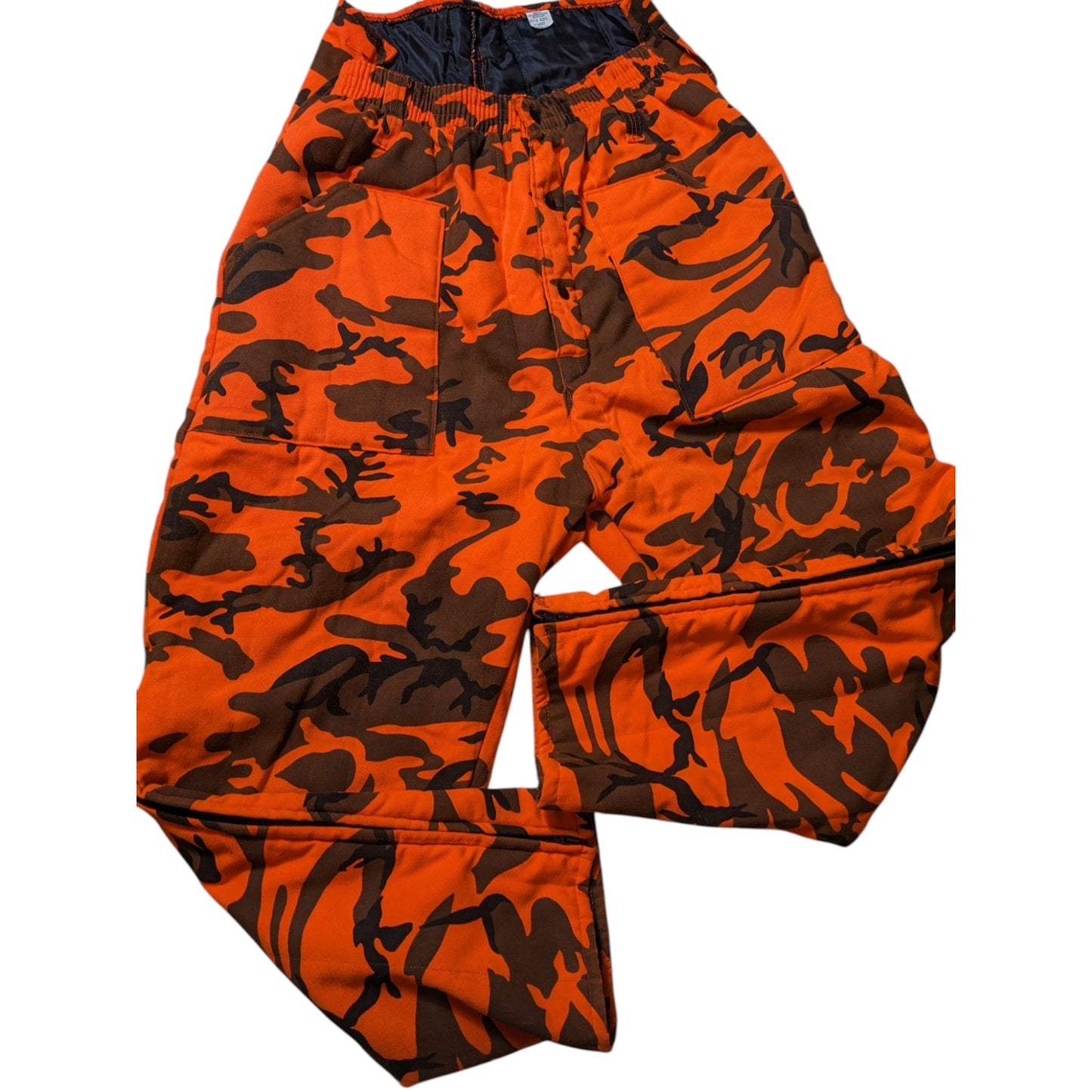 Hunting Pants Mens XL Blaze Orange Camo Insulated Workwear Gorpcore Survival
