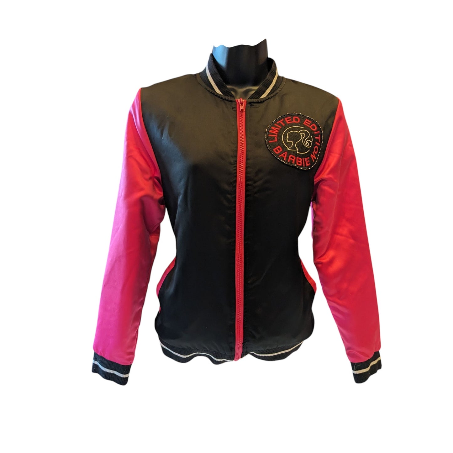 Barbie Limited Edition Varsity Jacket Girls XL 14-16 Bomber Car Graphic 117508