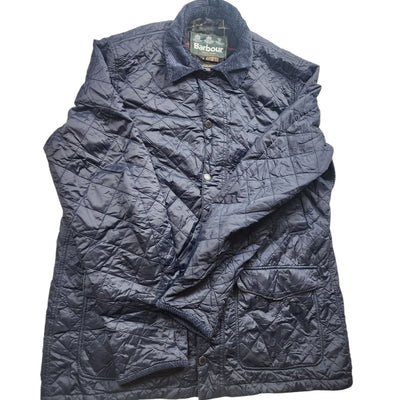 Barbour Jacket Mens Large Quilted Classic Tartan Snap Country Heritage British