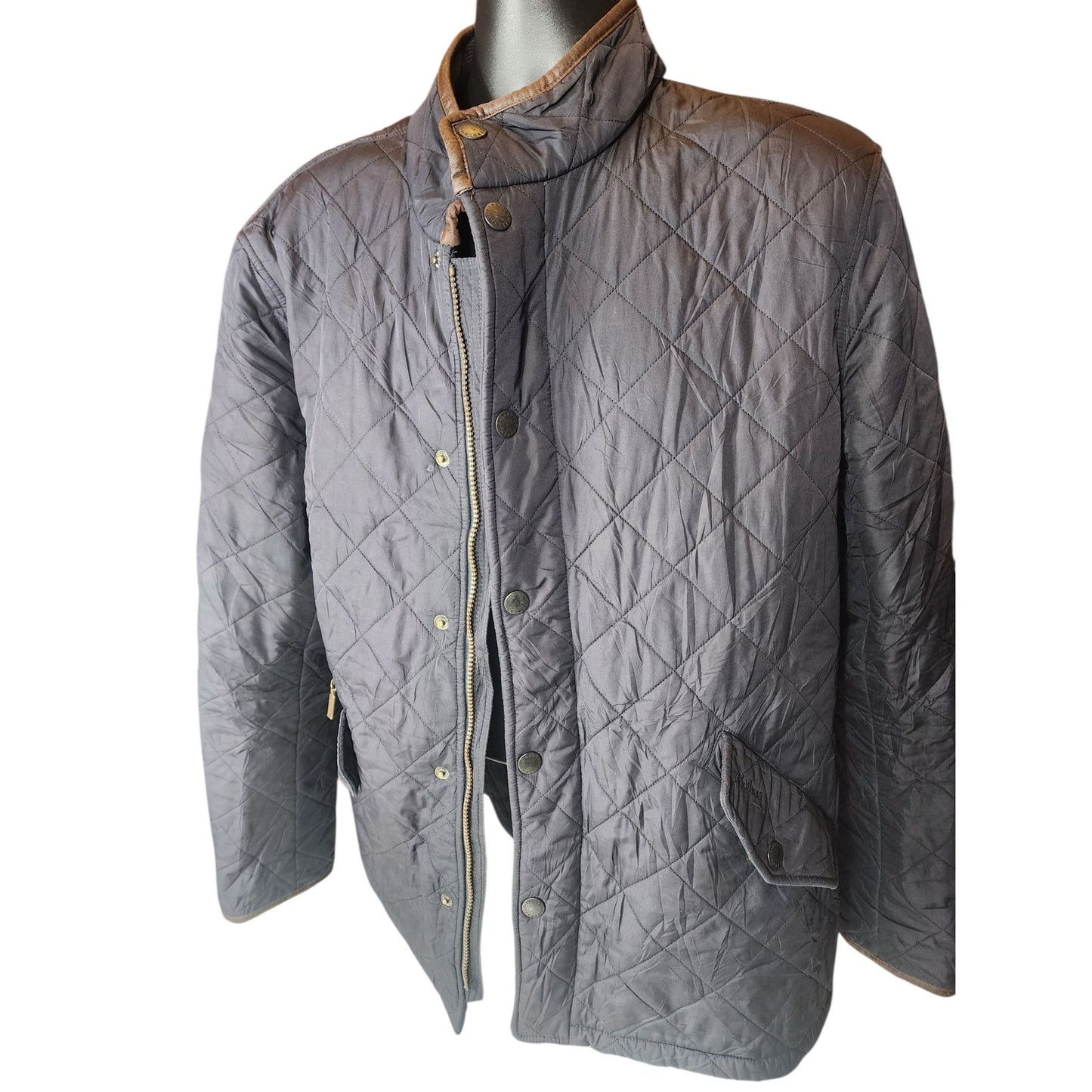 Barbour Quilted Jacket Mens Medium Navy Blue Classic Country Heritage British