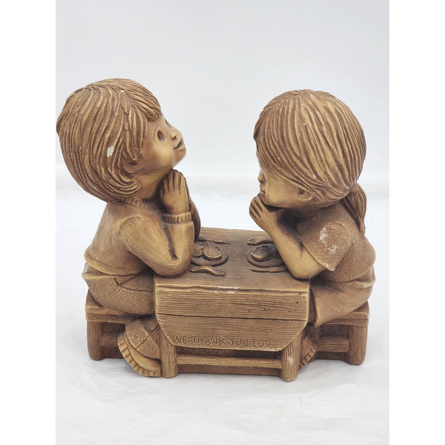 Vintage Fannykins Bill Mack We Thank You Lord Signed Solar Statuary Collectible
