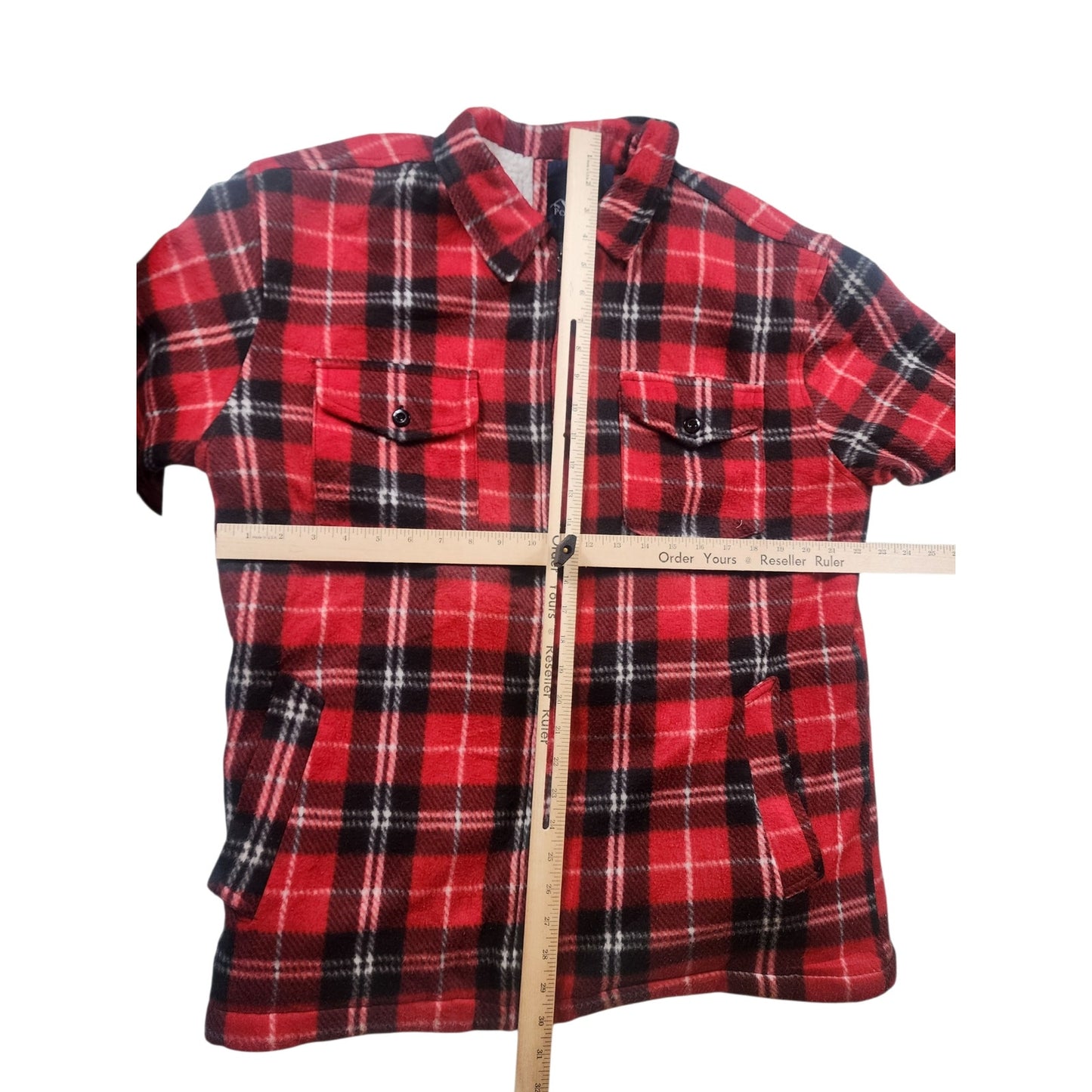 Port Nova Plaid Sherpa Zip Shirt Jacket Men XL Flannel Buffalo Hiking Lumberjack
