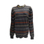 IZOD Sweater Womens XL Black Striped Crewneck Pullover Casual Knit Long Sleeve