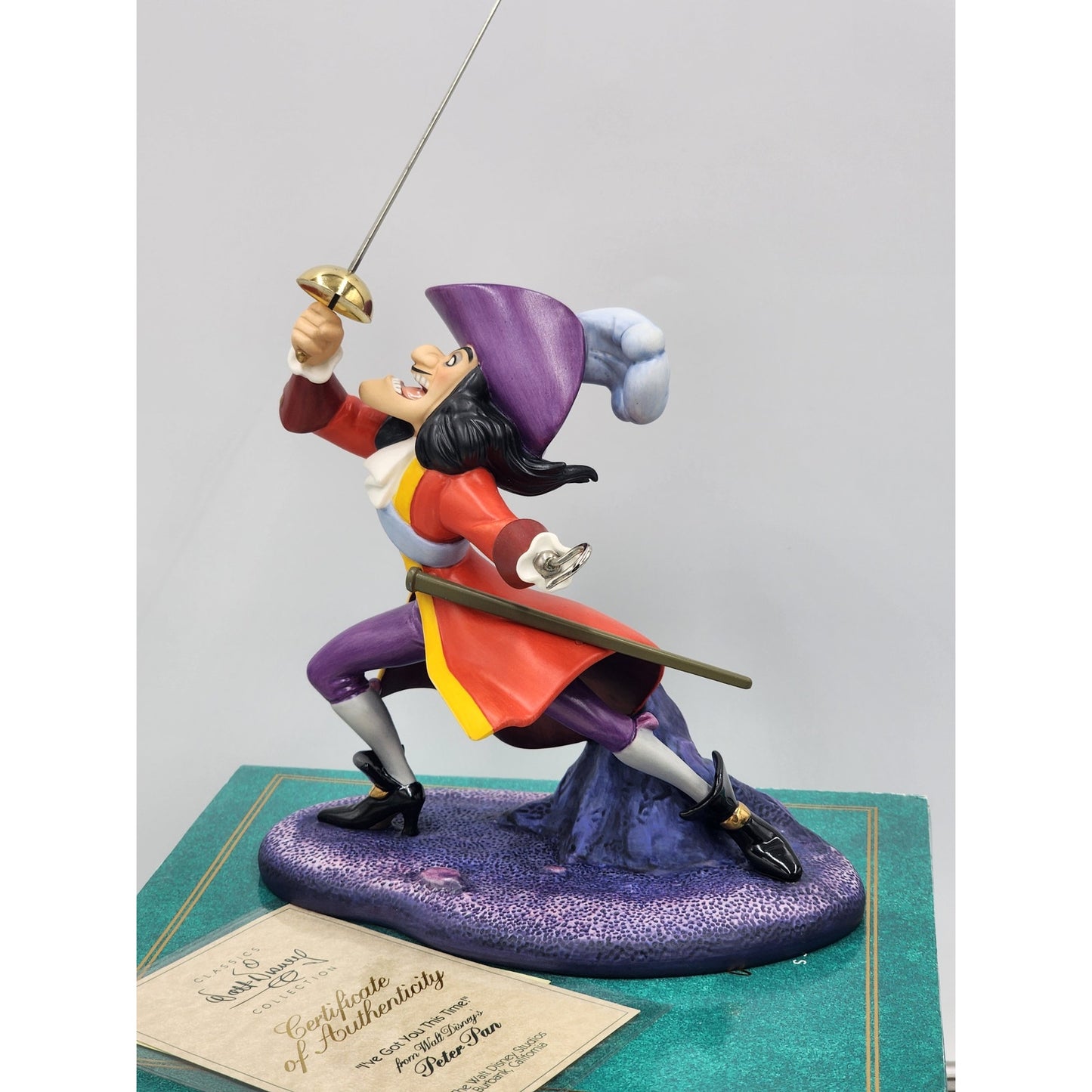 WDCC Captain Hook Peter Pan I've Got You This Time Figurine COA Box Disney