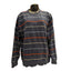 IZOD Sweater Womens XL Black Striped Crewneck Pullover Casual Knit Long Sleeve