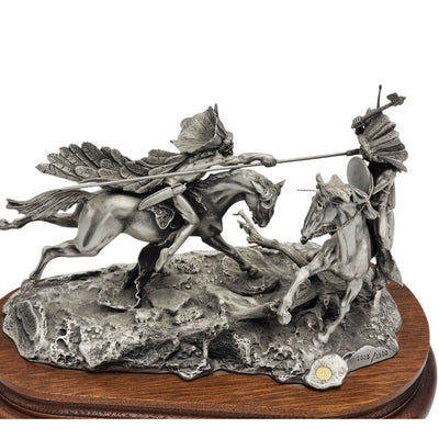 Chilmark Pewter When War Chiefs Meet Limited Western Sculpture 1980 Statue 8"
