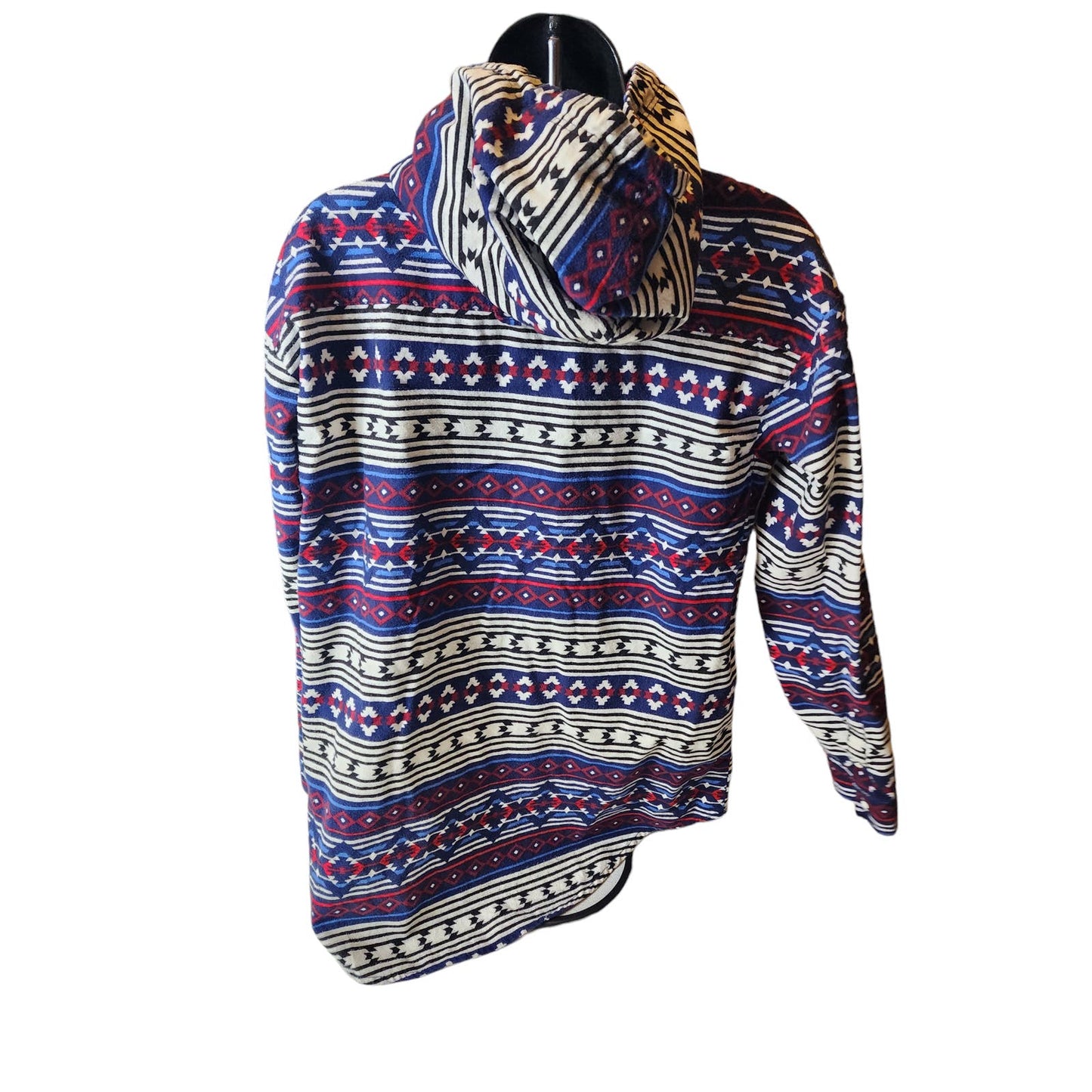 HM Divided Hoodie Womens 10 Shacket Boho Southwestern Style Full Zip Aztec