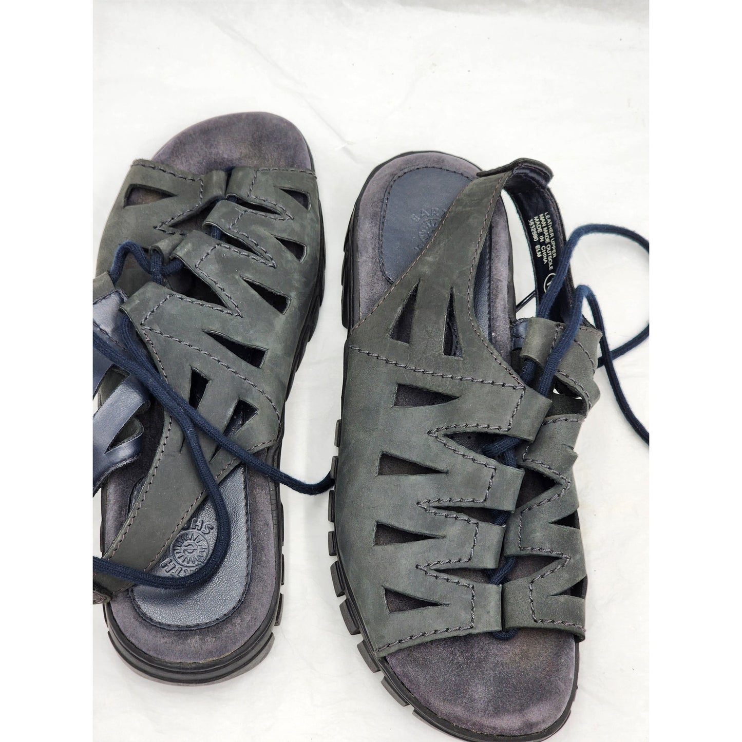 Earth Shoe Sandals Womens Size 10 Gray Leather Upper Strappy Outdoor Elm 3832590