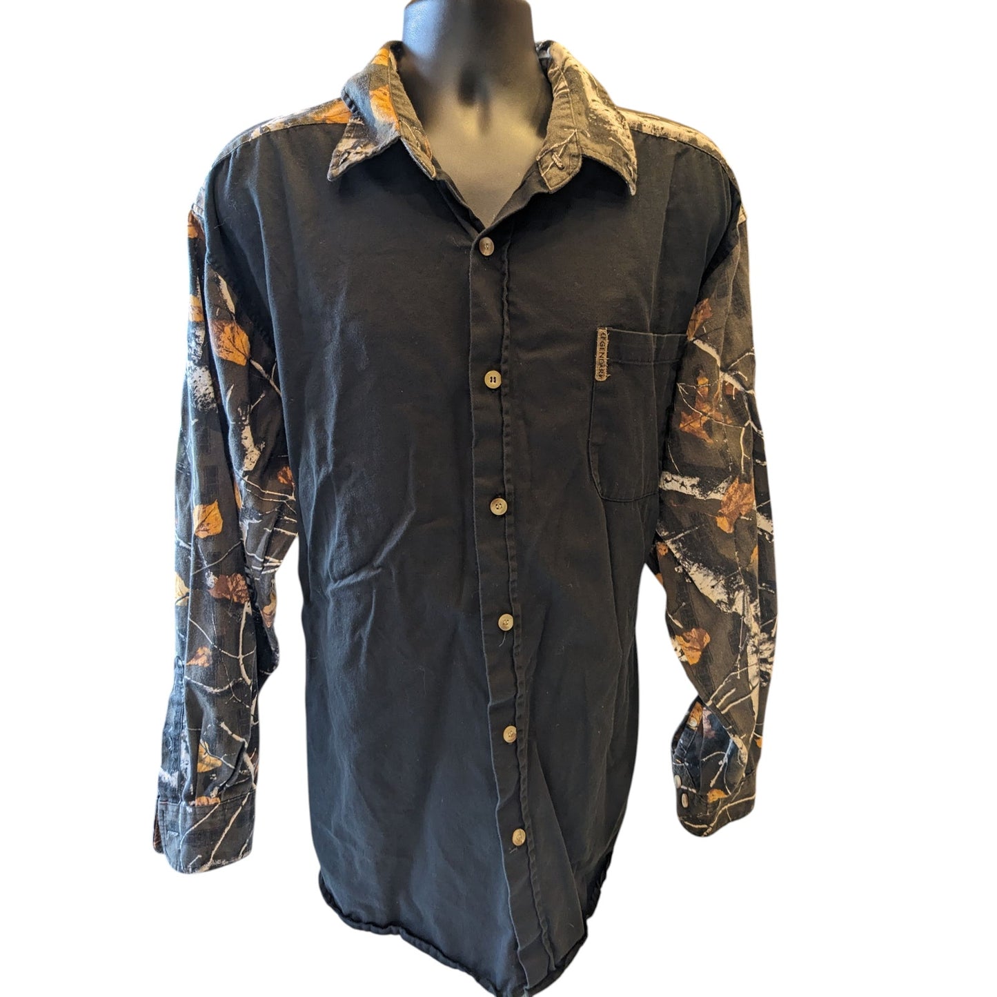 Legendary Whitetails Button Down Shirt Men 2XLT Camo Sleeves Long Sleeve Hunting