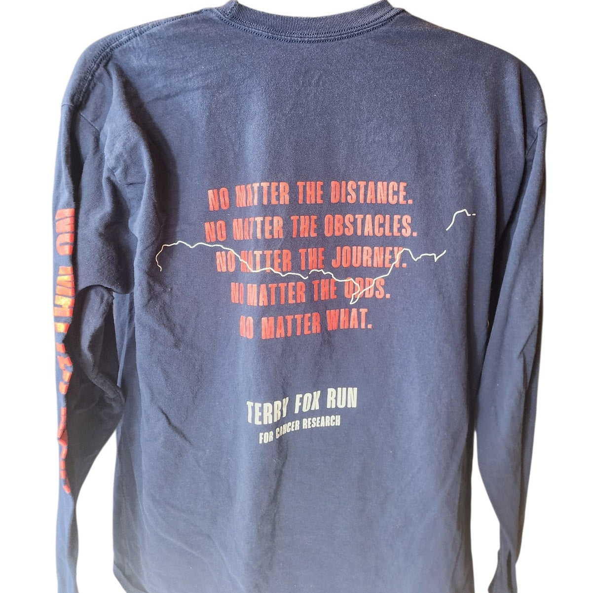 Adidas Terry Fox Run Long Sleeve Shirt Mens XL No Matter What Graphic Tee