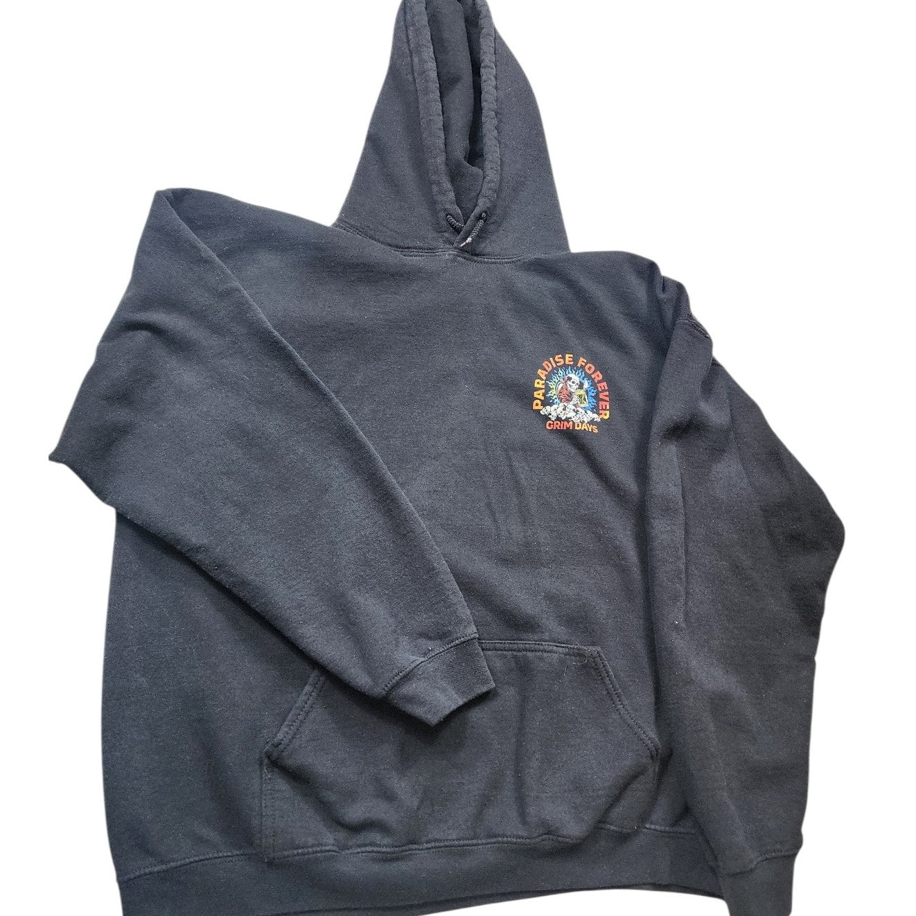 Grim Days Hoodie Men XL Graphic Skull GrimReaper Sweatshirt Paradise Forever Y2K