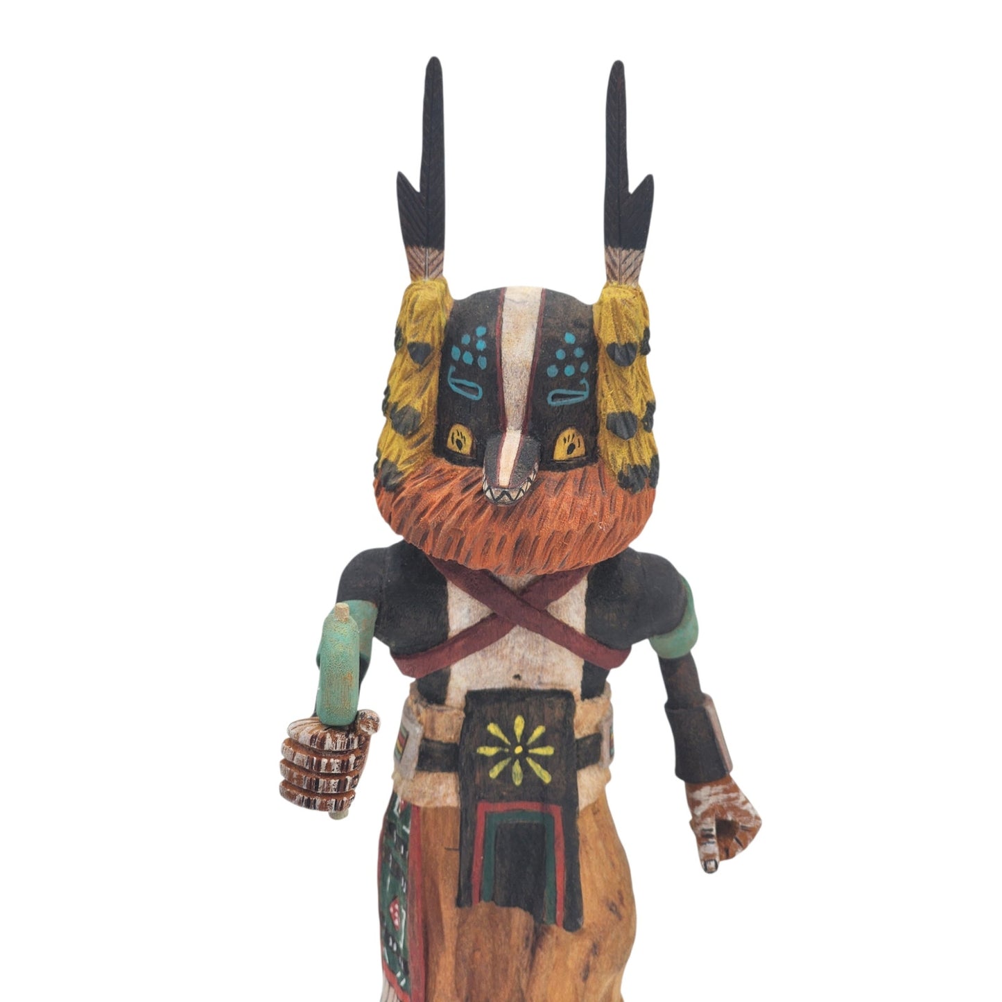 Hopi Kachina Badger Signed Gai-nah-ne Ray Jose Carved Native American Katsina 14