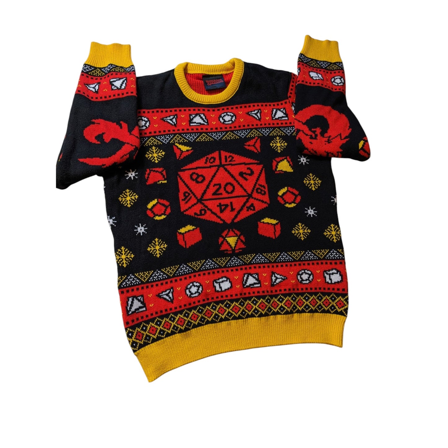 Dungeons and Dragons Ugly Christmas Sweater Womens Large Pullover Gamer Cosplay