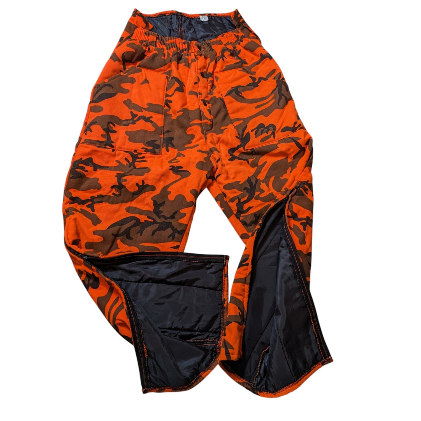 Hunting Pants Mens XL Blaze Orange Camo Insulated Workwear Gorpcore Survival