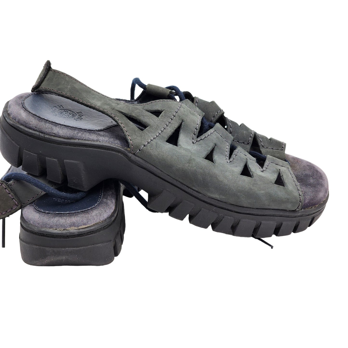 Earth Shoe Sandals Womens Size 10 Gray Leather Upper Strappy Outdoor Elm 3832590