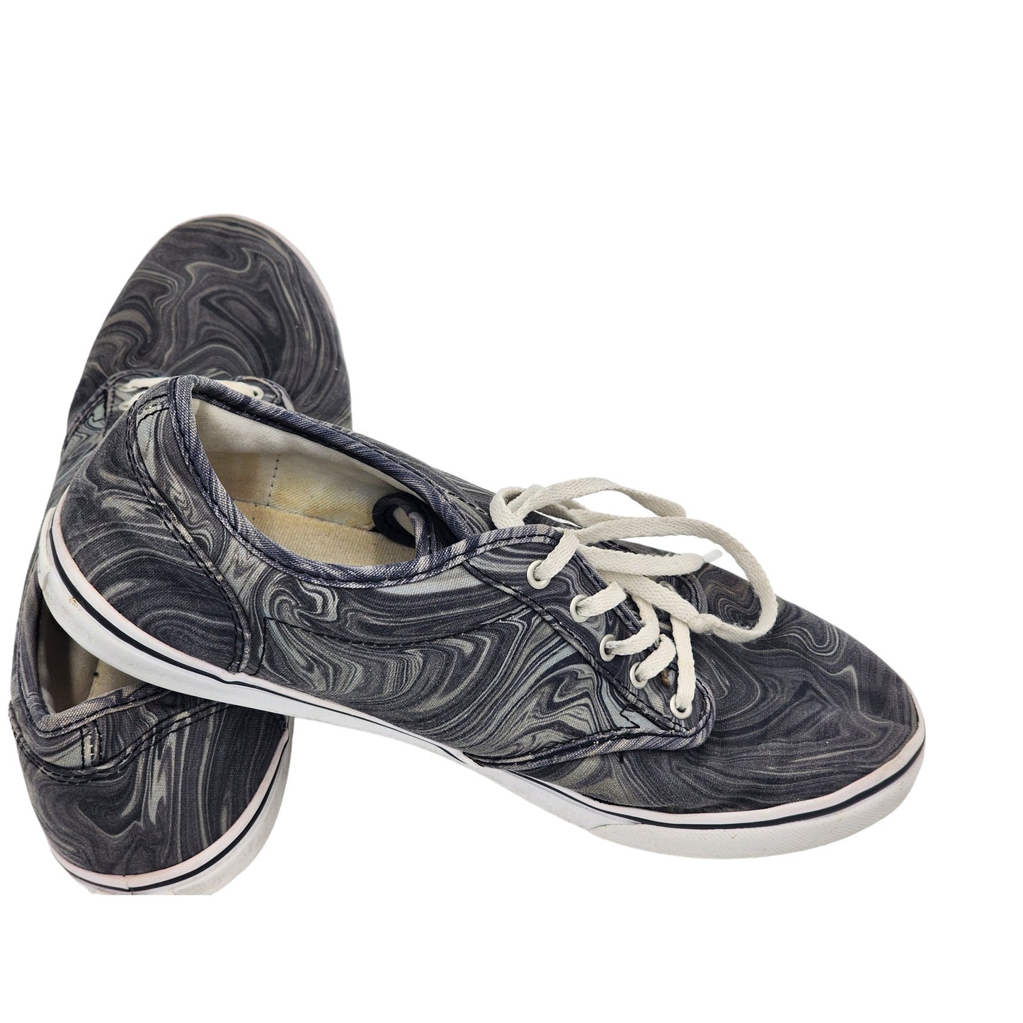 VANS Off the Wall Shoes Womens 9 Marbled Canvas Sneakers Lace Up 25.5CM TB4R