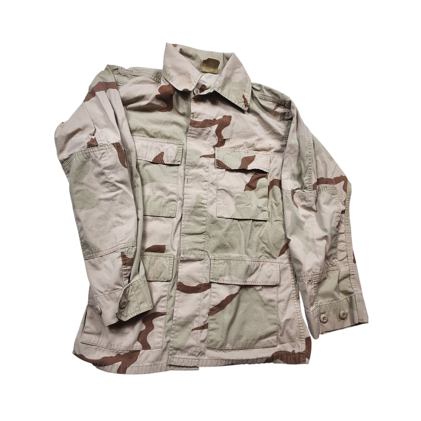 USGI Desert Combat Jacket Small Regular Military Ripstop BDU Camo Shirt