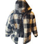 Buffalo Check Sherpa Fleece Jacket Large Black White Plaid Zip Hooded Coat Cozy