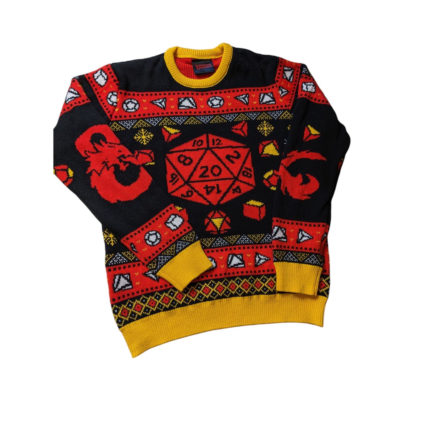 Dungeons and Dragons Ugly Christmas Sweater Womens Large Pullover Gamer Cosplay