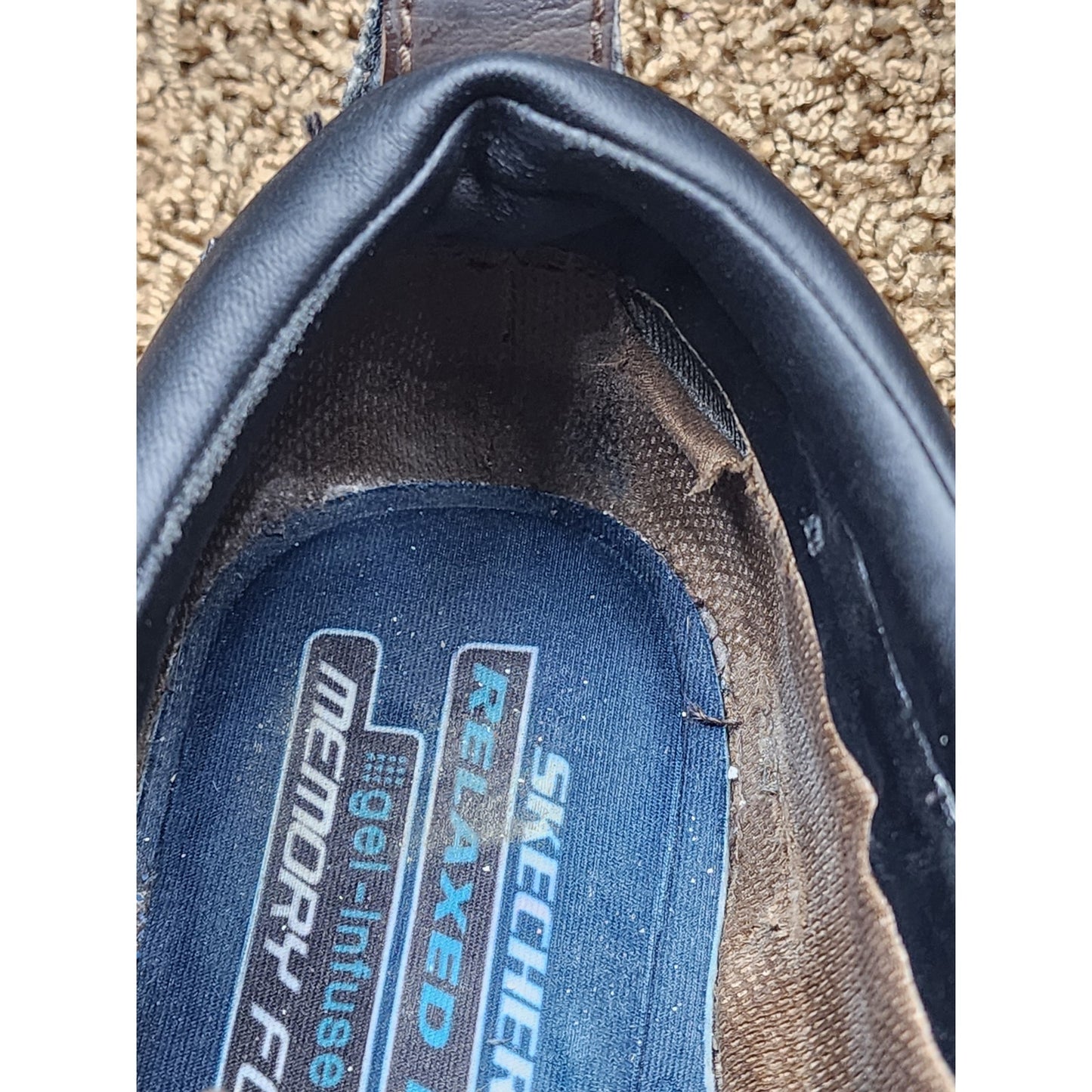 Skechers Shoes Mens 13 Relaxed Fit Oxford Leather Lace Up Grip Memory Foam 64260