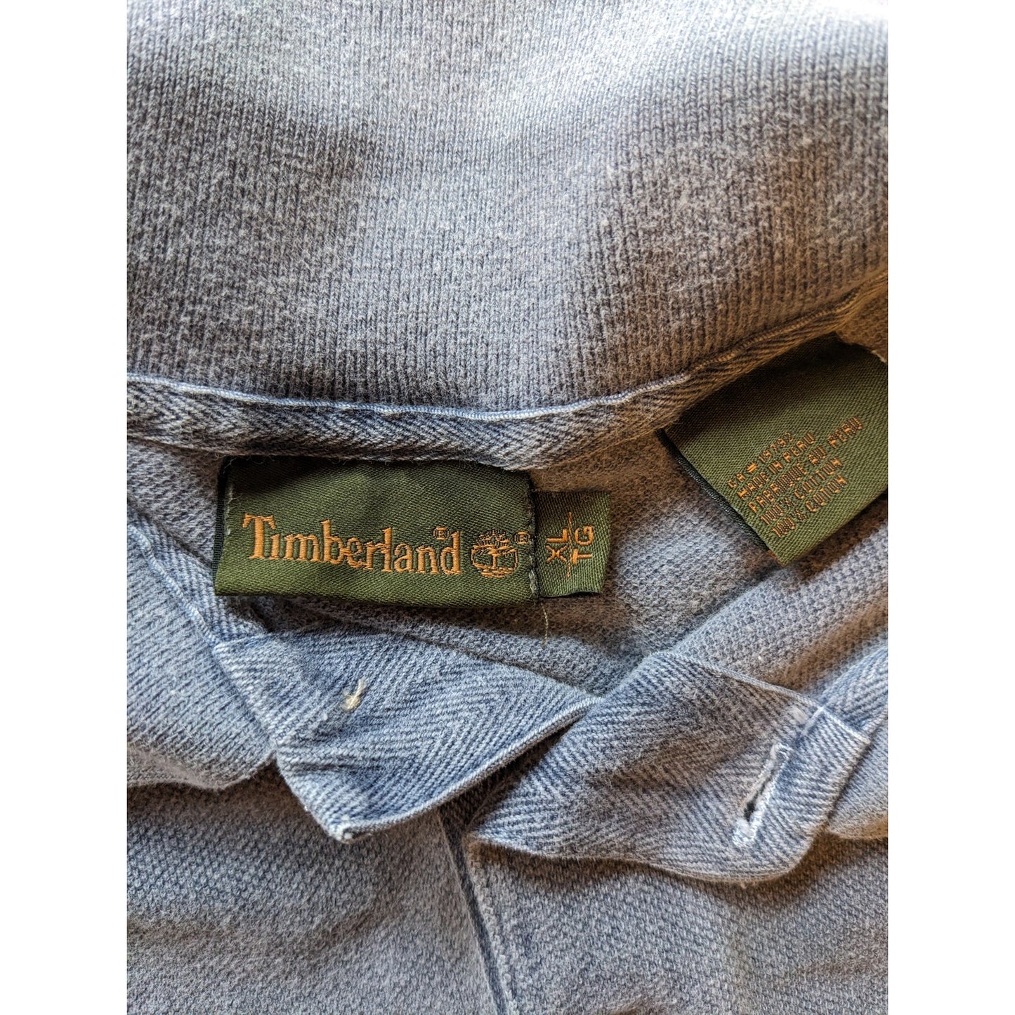 Timberland Polo Shirt Mens XL Gray Cotton Casual Classic Fit Collar Preppy
