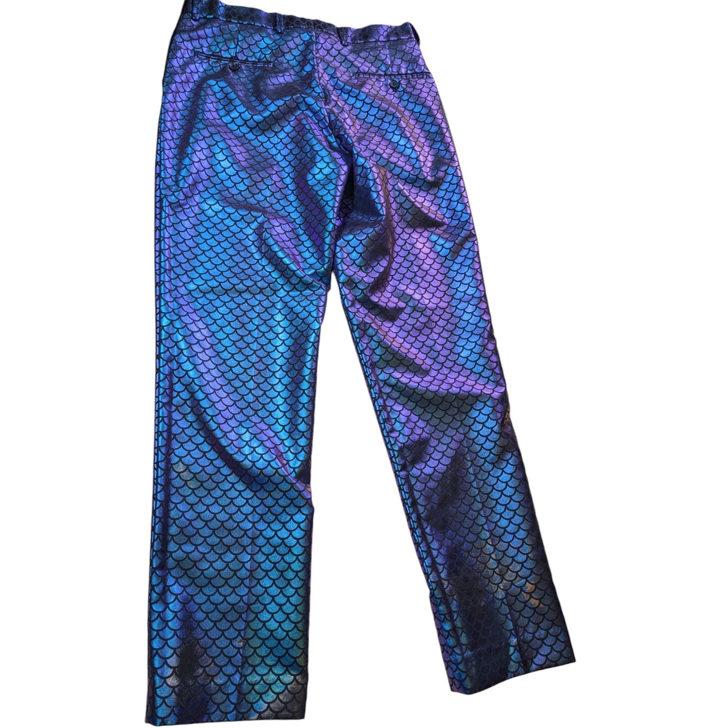 OPPOSUITS Pants Mens US 42 36x34 Mermaid Scale Purple Blue Party Costume Rave