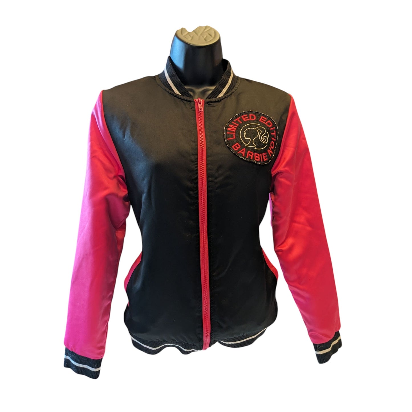 Barbie Limited Edition Varsity Jacket Girls XL 14-16 Bomber Car Graphic 117508