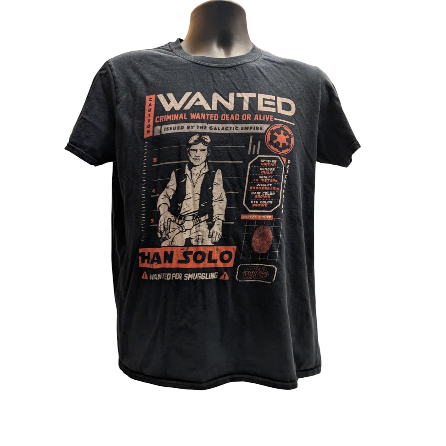 Funko Star Wars Han Solo Wanted Graphic Tee Men Small Women M Smuggler Shirt