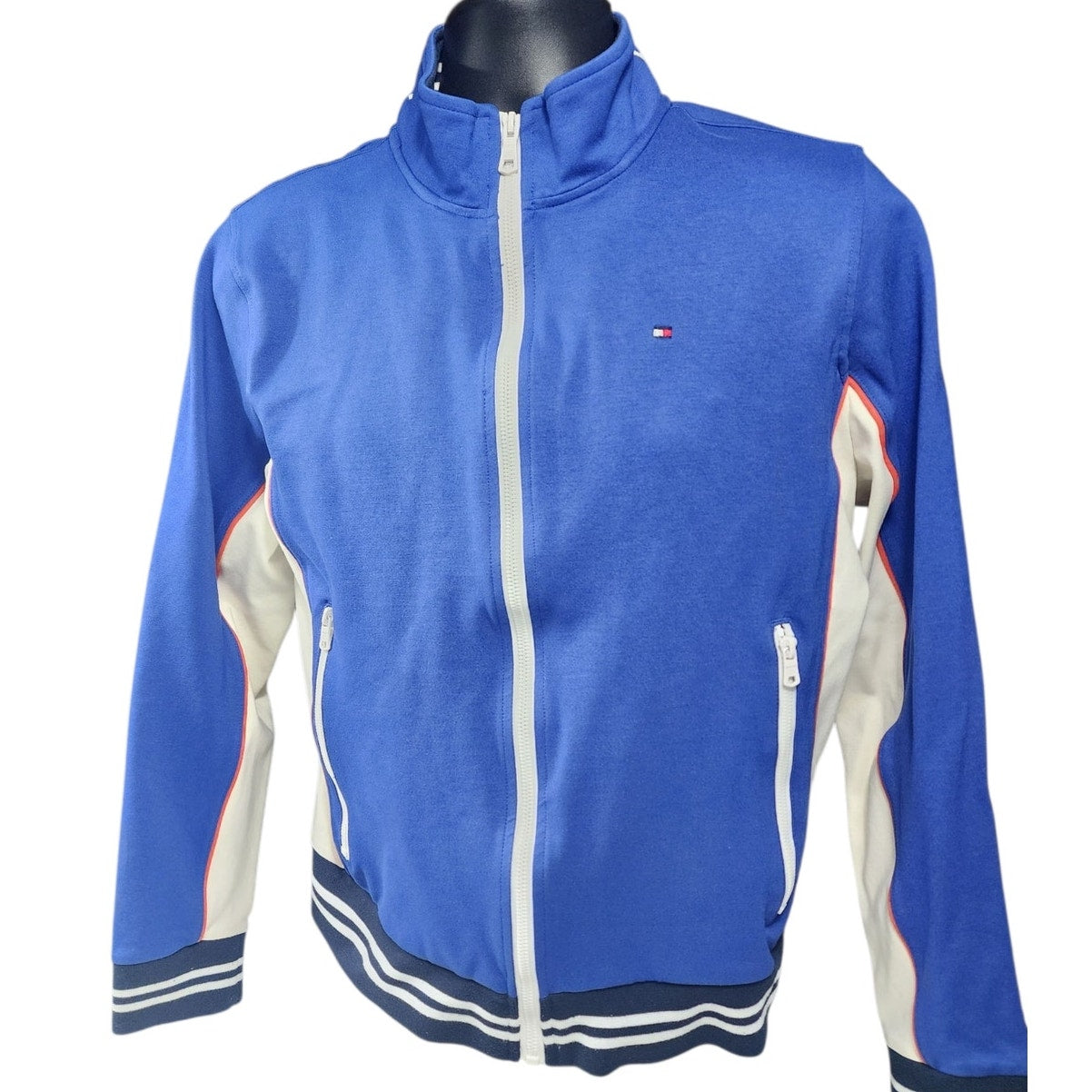 Tommy Hilfiger Men Small Womens Medium Full Zip Track Jacket Retro Athletic Logo