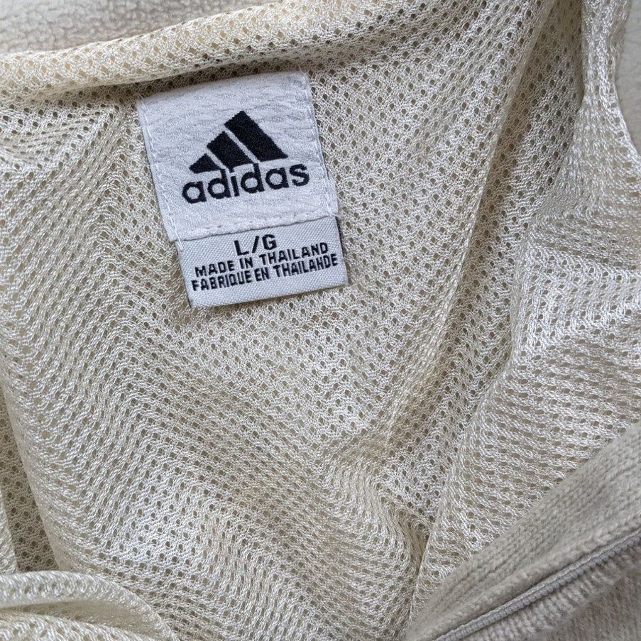 Adidas Fleece Sweater Mens Large Ribbed Knit Pullover Athleisure Sweatshirt Mesh