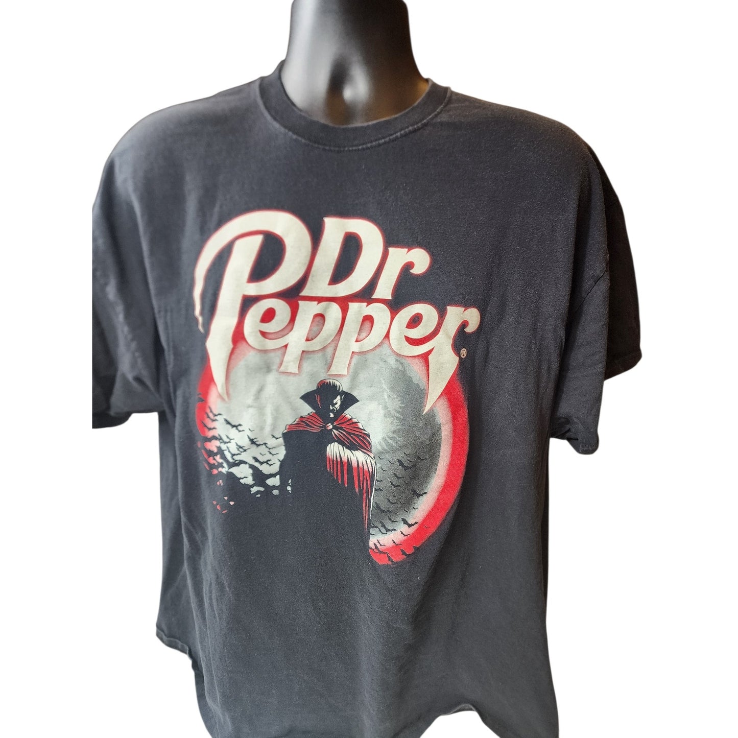 Vintage Dr Pepper Vampire T Shirt Mens Large Halloween Gothic Bats Promo Tee