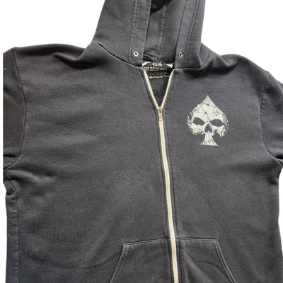 Grunt Style Hoodie Mens XXL Zip Skull Ace Patriotic USA Military Veteran Flag