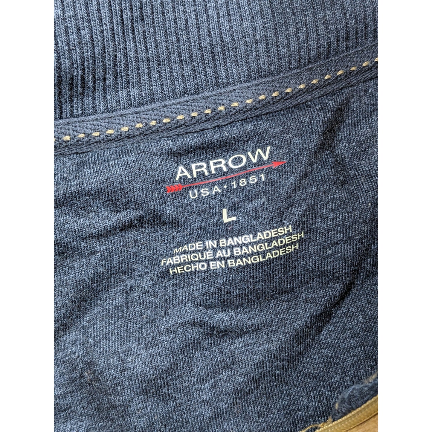Arrow Sweatshirt Men Large Zip Fleece Pullover Long Sleeve Light Fall Winter