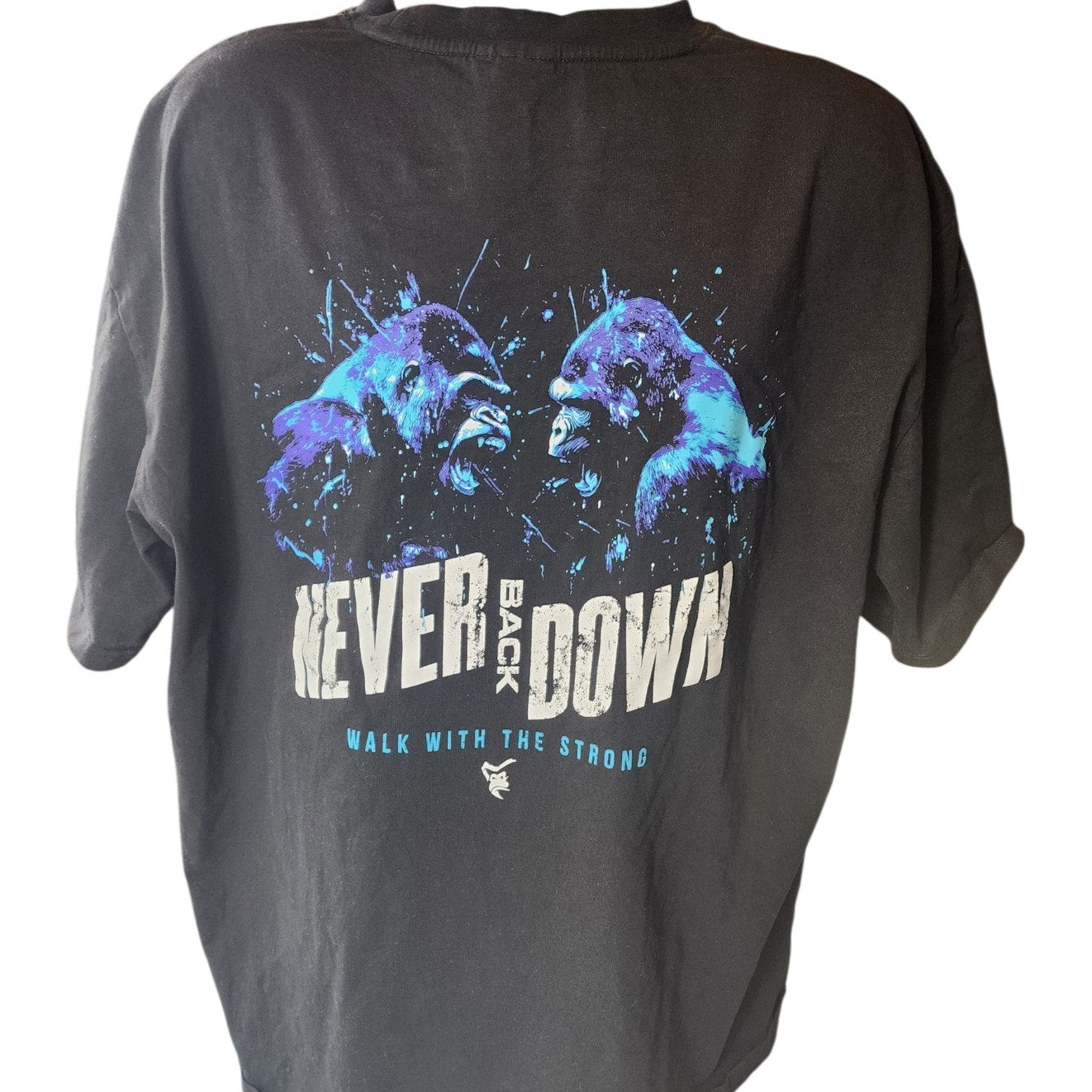 Silverback Gorilla Graphic T Shirt 4XL Never Back Down Walk Strong Gym Fitness