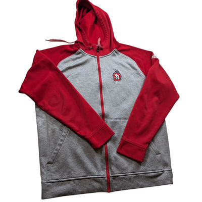 Adidas Team Issue Hoodie Mens Large South Dakota Coyotes Fleece Zip Climawarm