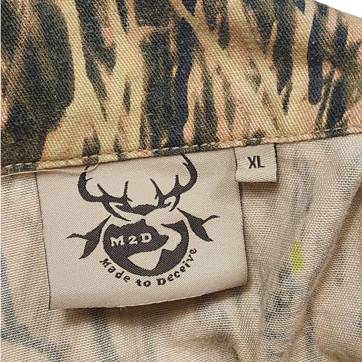 M2D Made to Deceive Camo Hunting Jacket Mens XL Duck Blind Field Waterfowl Y2K