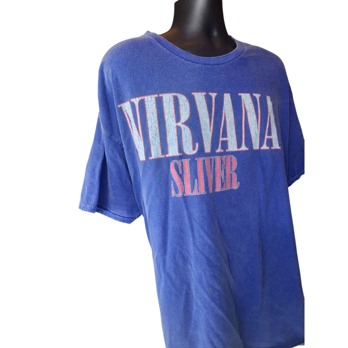 Nirvana Band T Shirt Mens 2XL Sliver Graphic Tee Grunge Distressed Vintage Style