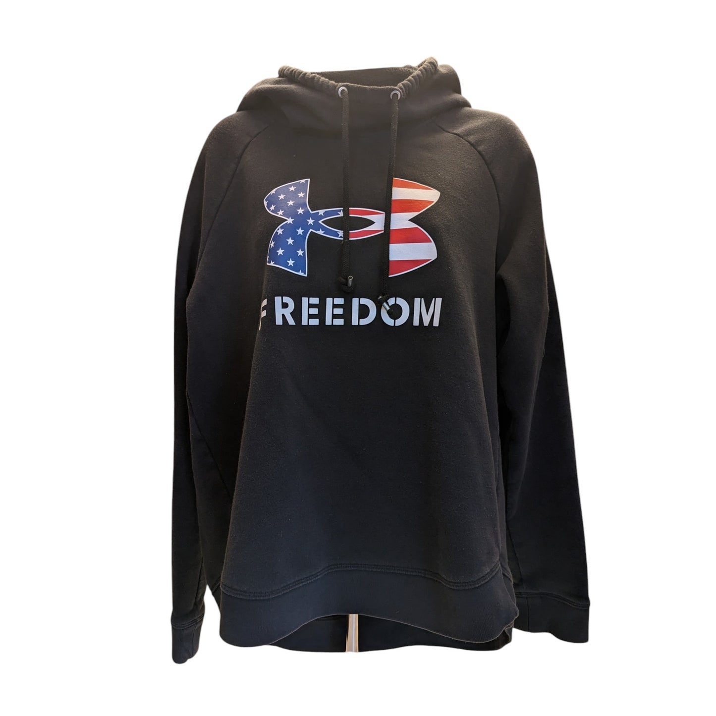 Under Armour Freedom Rival Hoodie Womens Large American Flag Patriotic USA