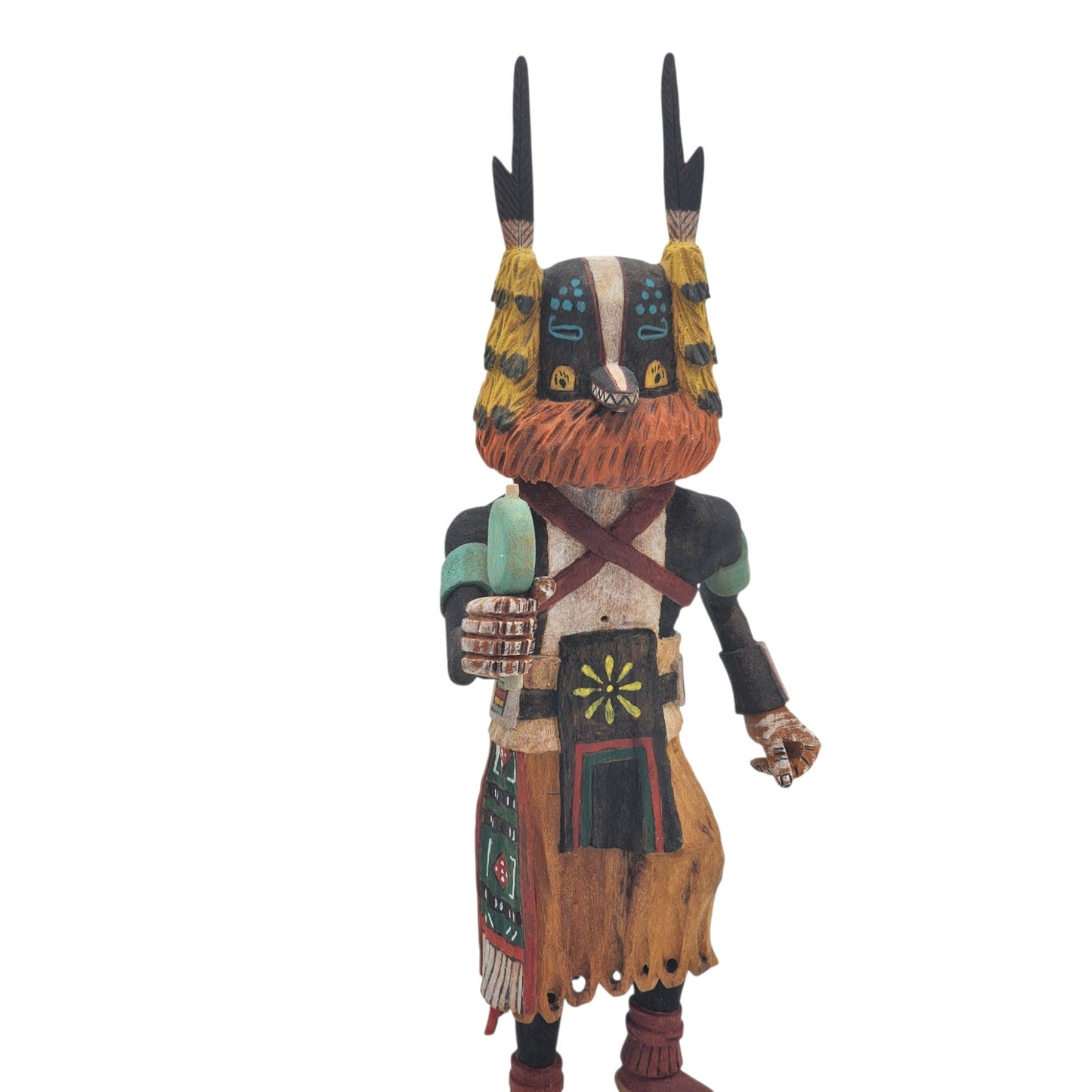 Hopi Kachina Badger Signed Gai-nah-ne Ray Jose Carved Native American Katsina 14