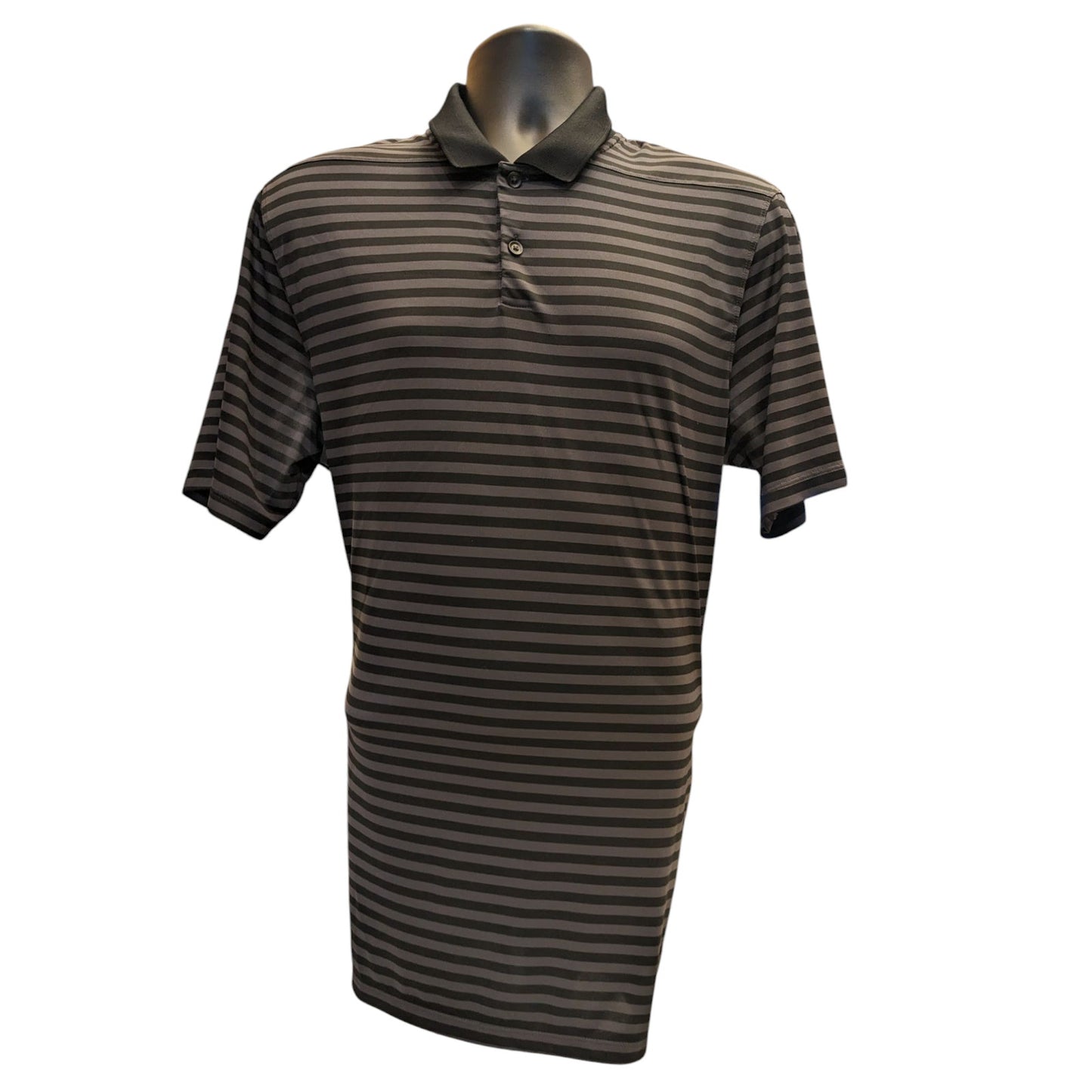 Nike Golf Dri Fit Polo Shirt Men Large Stripe Performance Short Sleeve Perform