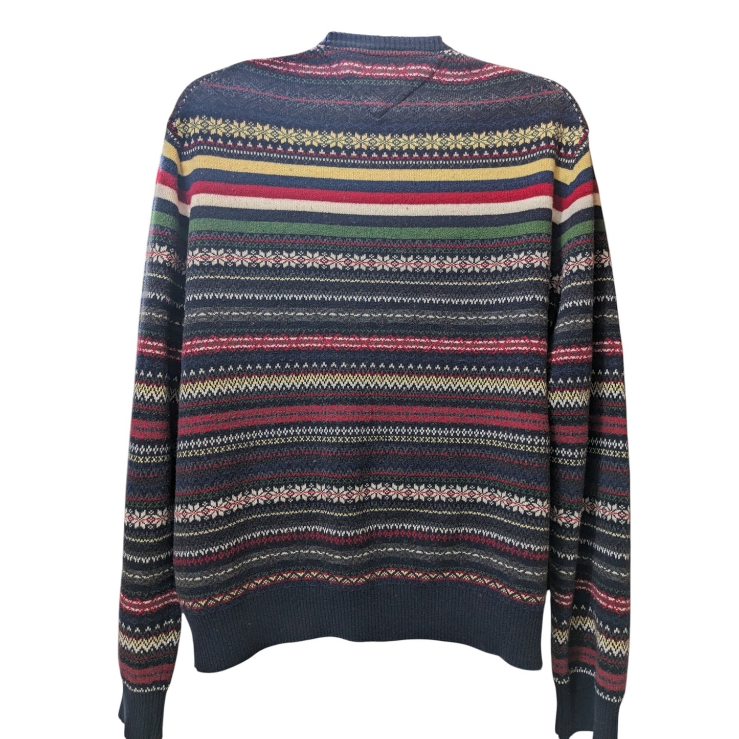 Tommy Hilfiger Sweater XL Fair Isle Nordic Style Crewneck Grandpa Knit Pullover