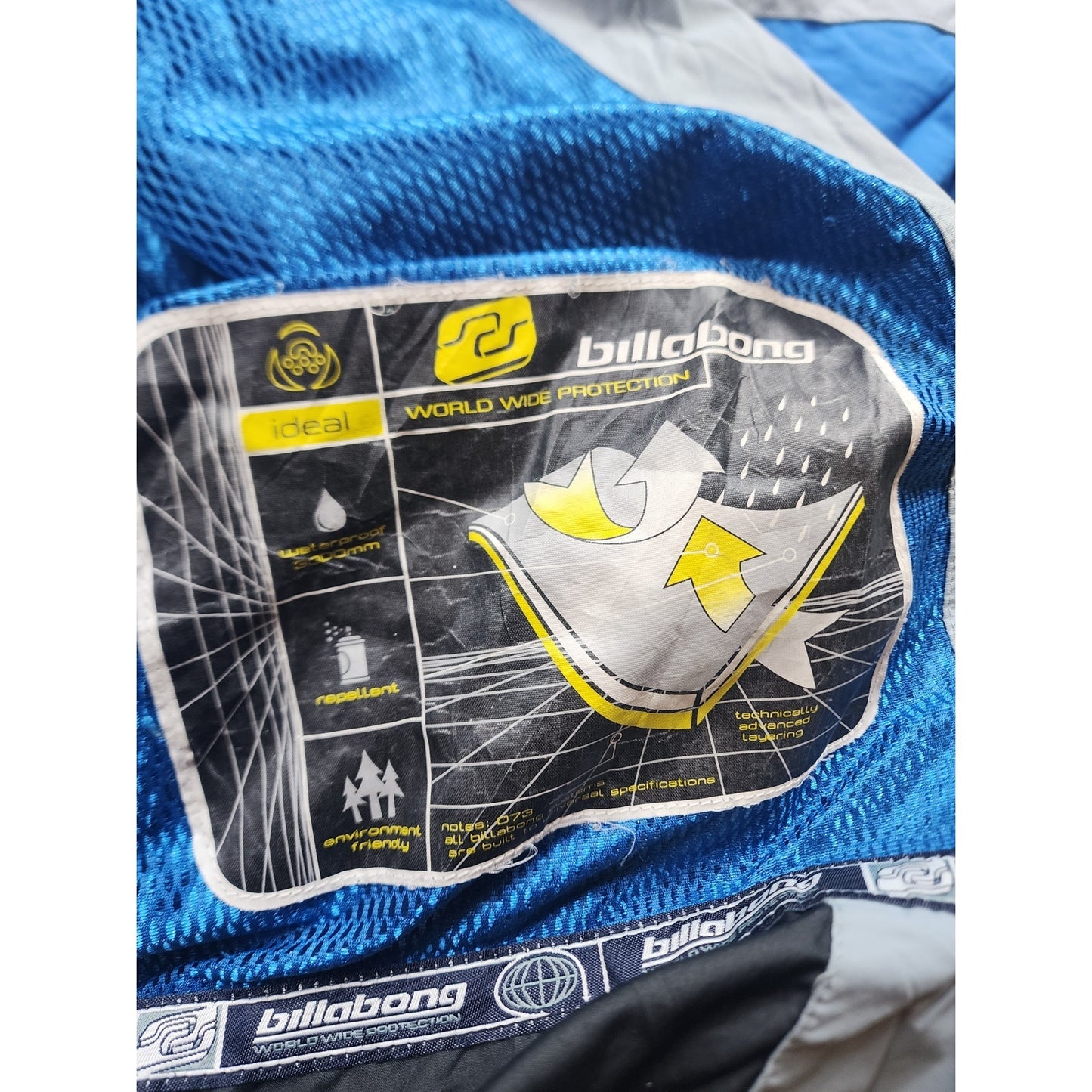 Billabong Ski Jacket Men Large Snowboard Hooded Waterproof Windproof Vintage Y2K