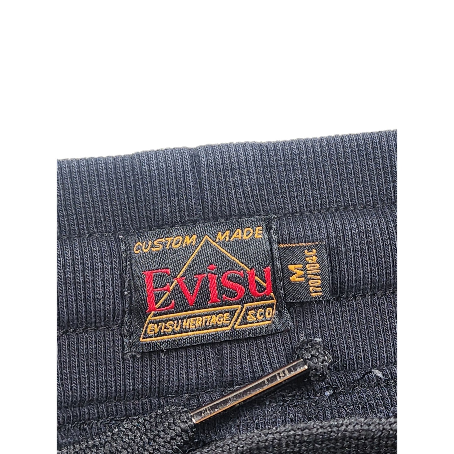 EVISU Heritage Custom Made Sweatpants Men Medium Logo Joggers Streetwear Graphic